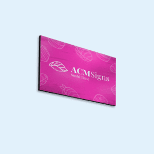 ACM panel artwork featuring a pink background with sushi illustrations and the text 'ACM Signs Sushi Time' in white.