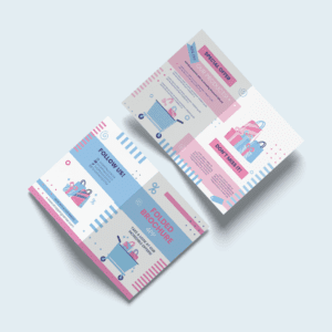 A4 Portrait 4pp folded brochure promoting sales at a retail store