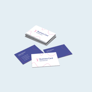 Stack of business cards for a hair stylist working in retail