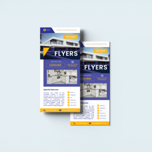 DL flyers for a real estate agency advertising a modern home for sale