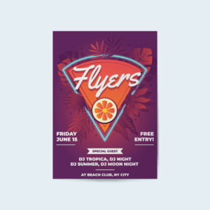 Flyer promoting an event at a hospitality venue