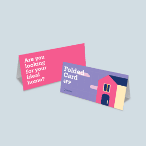 DL Landscape folded card for a real estate agency