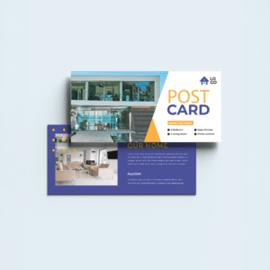 Stacked real estate postcard with image of modern home