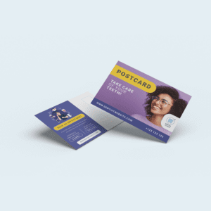 Dentist advertisement design on a postcard