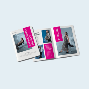 Portrait saddle stitch retail catalogue
